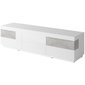 Prostorný televizní stolek Silke 1 - bílá / bílý lesk / beton colorado 01