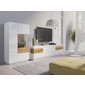 Prostorný televizní stolek Silke 1 - bílá / bílý lesk / dub wotan 05