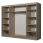 Šatní skříň Alba II s posuvnými dveřmi - dub sonoma / bílá - 250 cm - 02