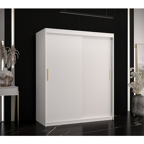 Bílá šatní skříň Riflo Slim - 150 cm - 01