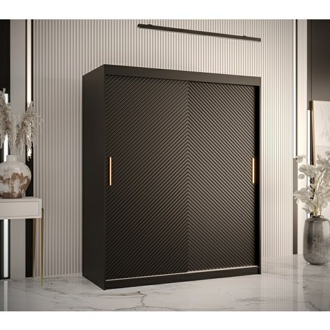 Černá šatní skříň Riflo Slim - 150 cm - 01