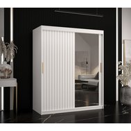 Bílá šatní skříň se zrcadlem Riflo Wave 2 - 150 cm