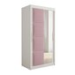 Šatní skříň s čalouněnými panely Tapi 100 - bílá / růžová 02