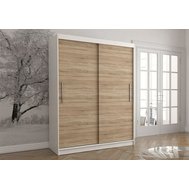 Šatní skříň s posuvnými dveřmi Vista 04 - bílá / dub sonoma - 150 cm