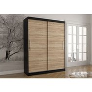 Moderní šatní skříň Vista 04 - černá / dub sonoma - 150 cm