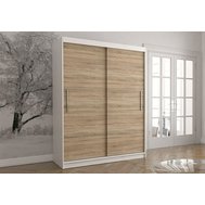 Světlá šatní skříň Vista 06 - bílá / dub sonoma - 150 cm