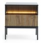 Moderní noční stolek s osvětlením Sento - černý grafit/dub wotan - 03