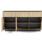 Prostorná komoda Torro - dub cremona / černá – 3 zásuvky, 3 dvířka, moderní design 03