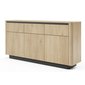 Prostorná komoda Torro - dub cremona / černá – 3 zásuvky, 3 dvířka, moderní design 04