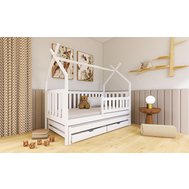 Teepee dětská postel s přistýlkou Tytus 90 x 200 cm - bílá