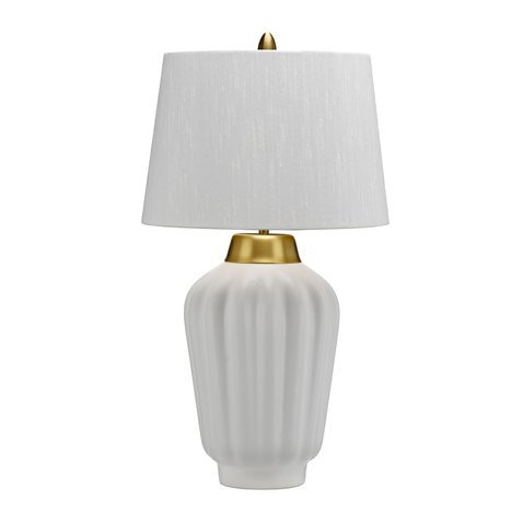 Keramická stolní lampa Bexley - bílá / mosaz 01