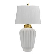 Keramická stolní lampa Bexley - bílá / mosaz