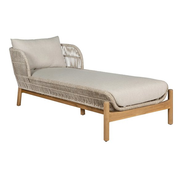 TERRACINA – zahradní lehátko z akácie s polstry, béžové