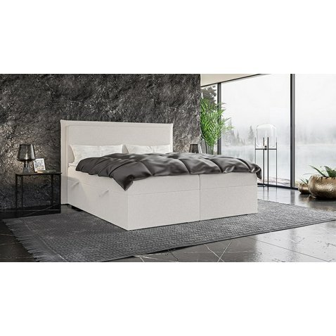 Čalouněná dvoulůžková postel Torres s úložným prostorem - 140 x 200 cm - 01