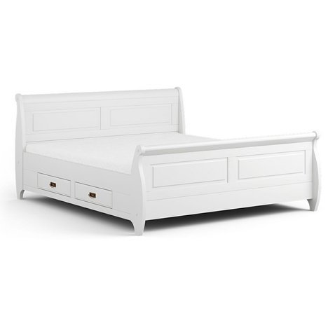 Dvoulůžková postel Toskania 3 z masivu borovice - 180 cm / bílá 01