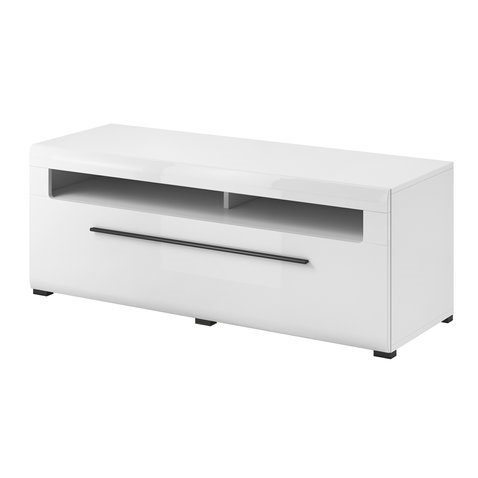Televizní stolek Tulsa 1 - 160 cm - bílá / bílý lesk 01
