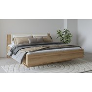 Dvoulůžková postel Vertina 180 s úložným prostorem - divoký dub / černá
