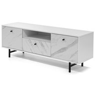 Televizní stolek Veroli - bílá/bílý mramor