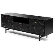 Moderní TV stolek Veroli - černá/černý mramor
