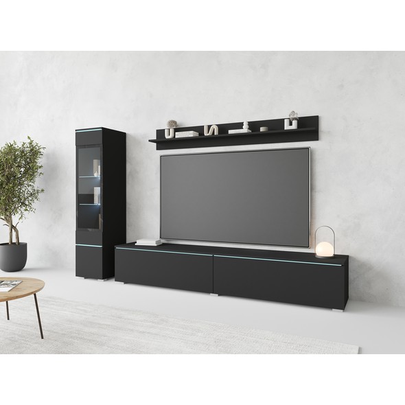 Obývací sestava VERA I - styl a lehkost obývacího pokoje v černém grafitu 01