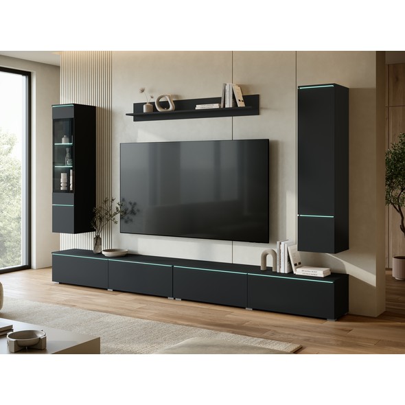 Obývací sestava Vera XL - stylové řešení obývacího pokoje v černém grafitu 01