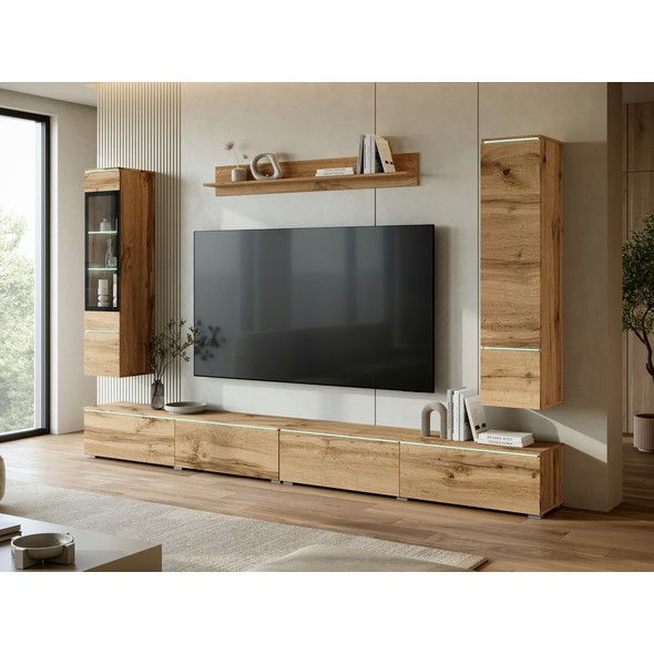 Obývací sestava Vera XL - harmonie stylu a dřeva v odstínu dub Wotan 01