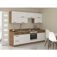 Moderní kuchyň Vigo 260 cm - dub lancelot/bílý lesk