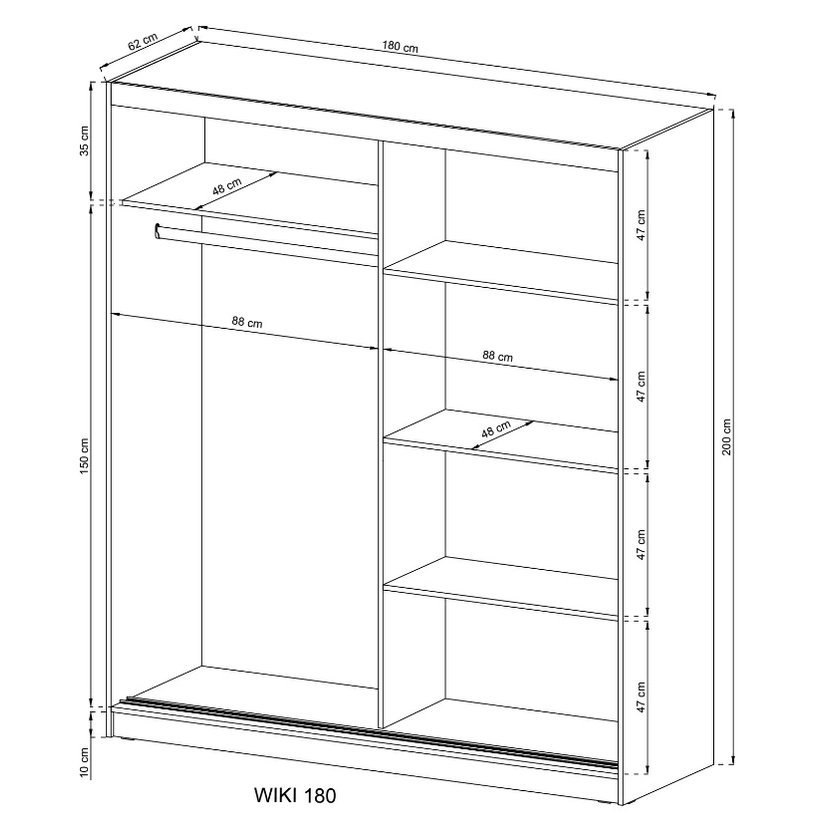 Šatní skříň Wiki - 180 cm | MONTI nábytek