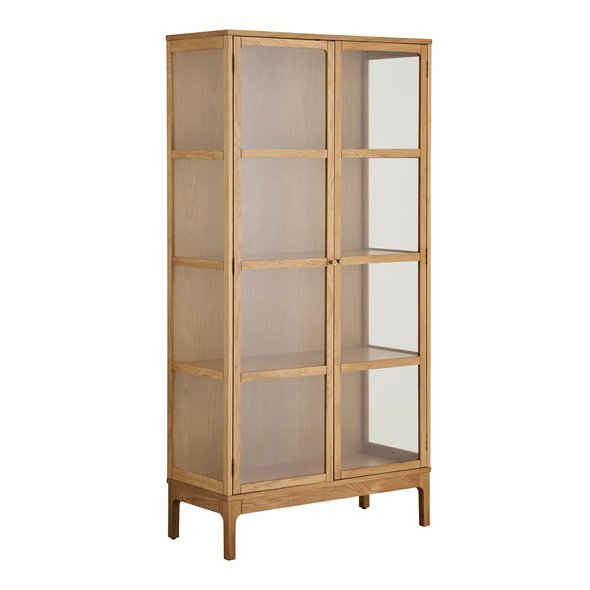 Vitrína Zamora 126×40×180 cm dubový dekor