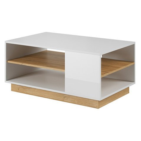 Moderní konferenční stolek ARCO 15 - bílý lesk/dub grandson - 01