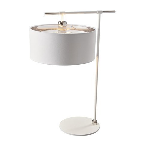 Designová stolní lampa Balance - bílá / leštěný nikl 01