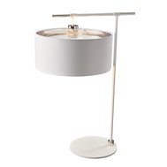 Designová stolní lampa Balance - bílá / leštěný nikl