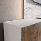 Frézovaný závěsný TV stolek NOE 300 cm - bilý mat/dub catania 04