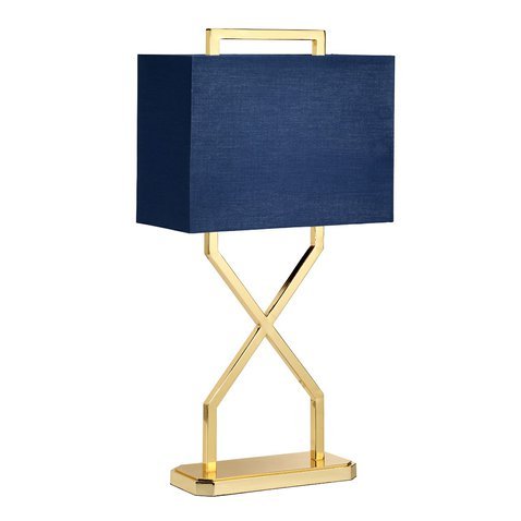 Designová stolní lampa Cross - modrá / zlatá 01