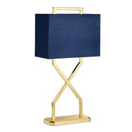 Designová stolní lampa Cross - modrá / zlatá