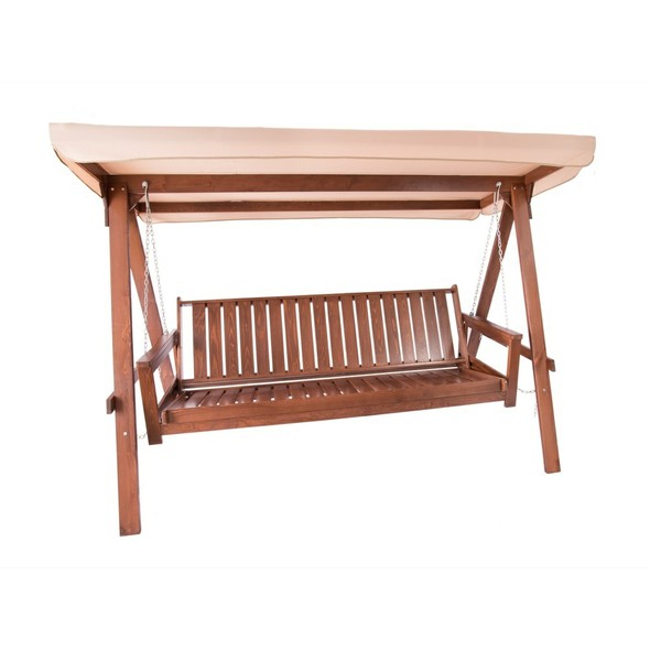 Dřevěná zahradní houpačka Adelaida - taupe - 06