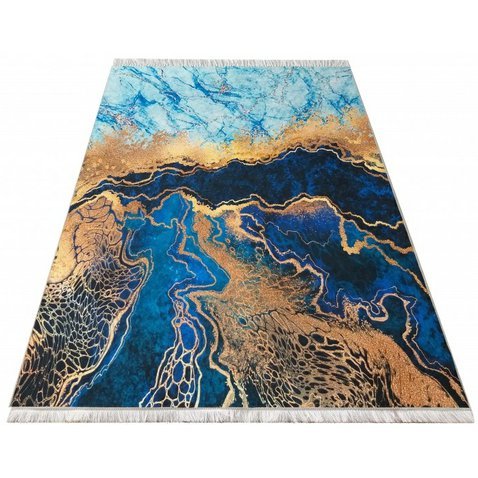 Stylový koberec Horeca - 80x150 cm - modrá - 01