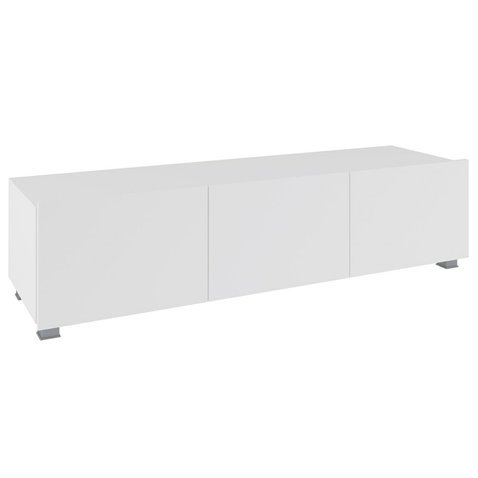 Moderní televizní stolek CALABRINI 150 cm - bílá/bílý lesk - 01