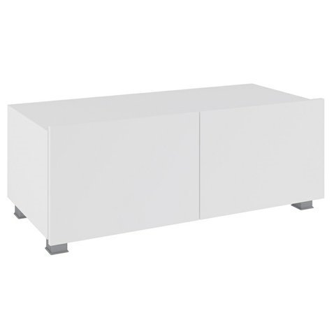 Televizní stolek CALABRINI 100 cm - bílá/bílý lesk - 01
