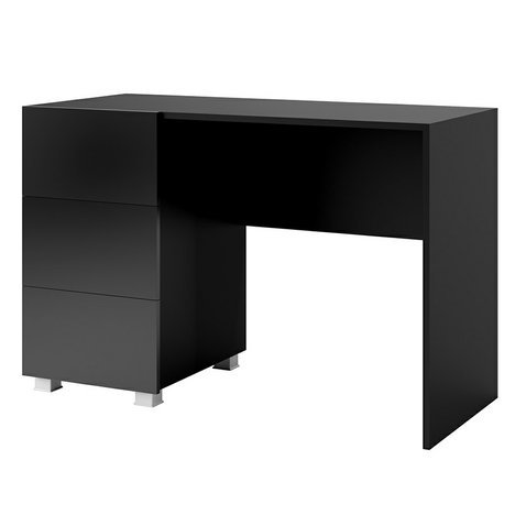 Stylový psací stůl s úložným prostorem CALABRINI  - černá/černý lesk - 01