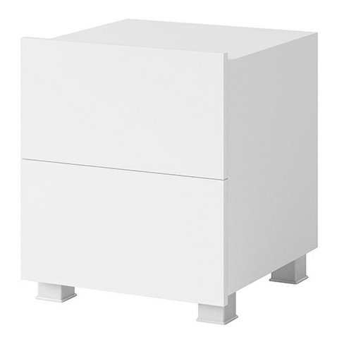 Moderní noční stolek CALABRINI - bílá/bílý lesk - 01