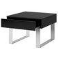 Malý konferenční stolek se zásuvkou CALABRINI - černá/černý lesk - 02