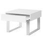 Malý konferenční stolek se zásuvkou CALABRINI - bílá/bílý lesk - 02