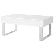 Stylový konferenční stolek se zásuvkou CALABRINI - bílá/bílý lesk