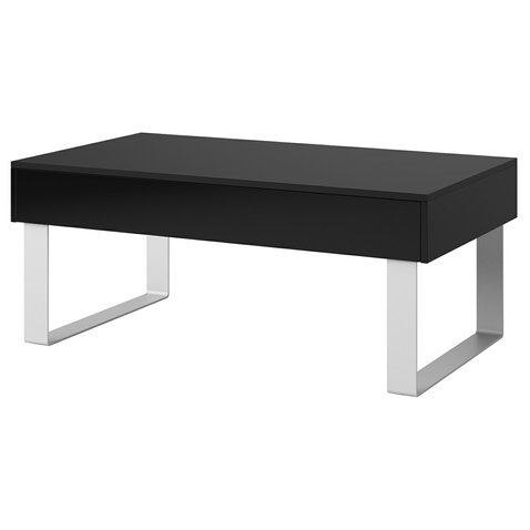 Stylový konfereční stolek se zásuvkou CALABRINI - černá/černý lesk - 01