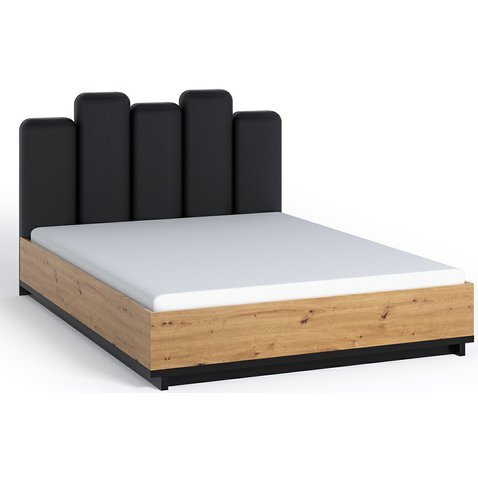 Moderní dvoulůžková postel Ines 160x200 cm - dub artisan/černá - 01