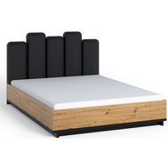 Moderní dvoulůžková postel Ines 160x200 cm - dub artisan/černá