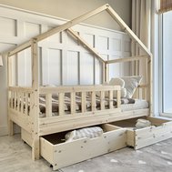 Housebed Gabby Plus 90 ×190 cm – stylová dětská postel z masivu s úložným prostorem 01