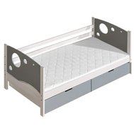Dětská jednolůžková postel Kevin - bílá / šedá