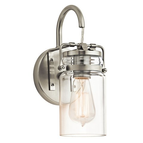 Nástěnná lampa Brinley ve vintage stylu - brushed nickel 01